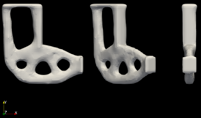 An L-bracket with optimized topology